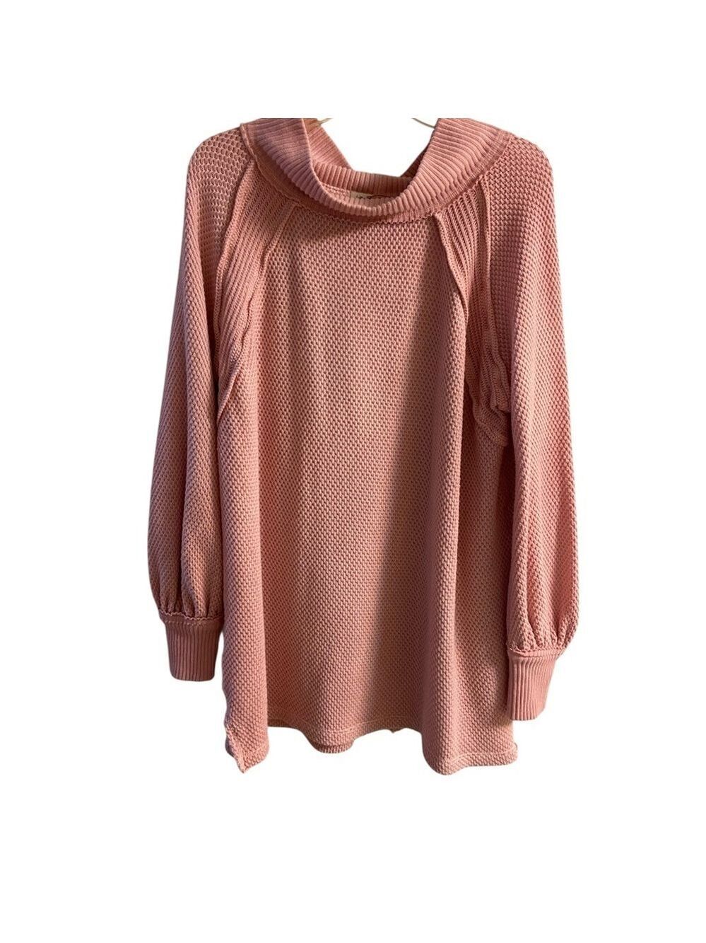 We The Free Dusty Rose Cowl Neck Sweater tunic length Medium